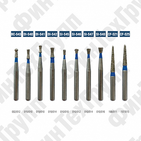 Алмазные боры BC-S43, DI-S40 DI-S42, SI-D45 SI-S48, CF-S21-CF-S25 нумерация идентична борам MANI
